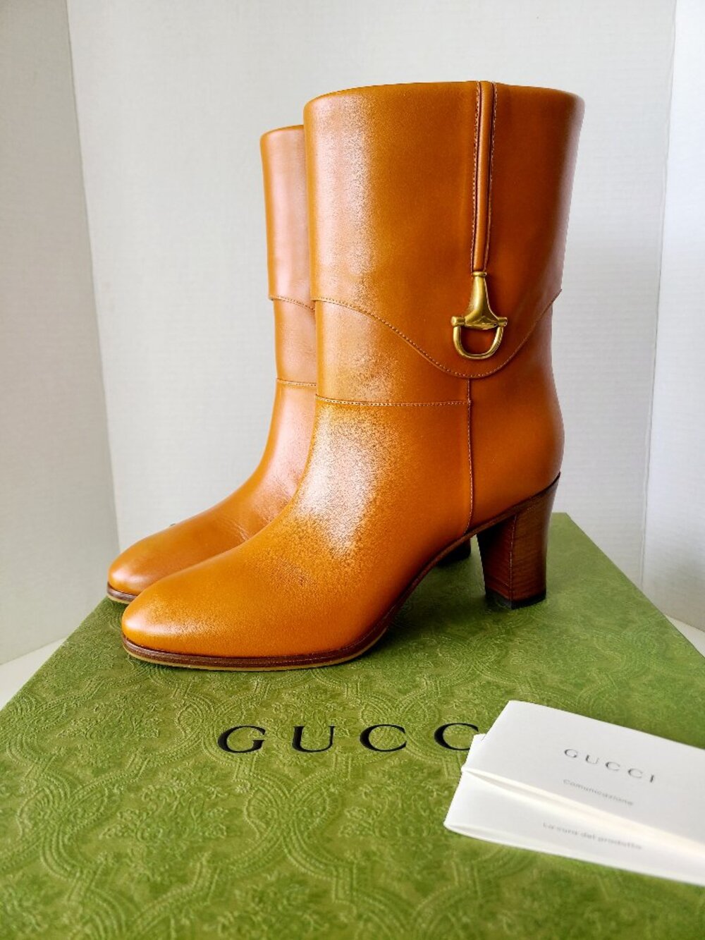 Gucci Bootie Leather Elizabeth Royal Cognac 38